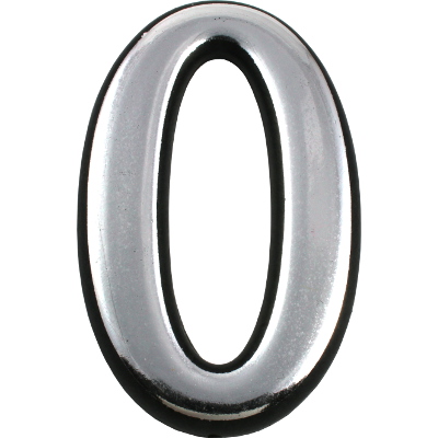 Цифра дверная  "0" (хром) (АЛЛЮР)