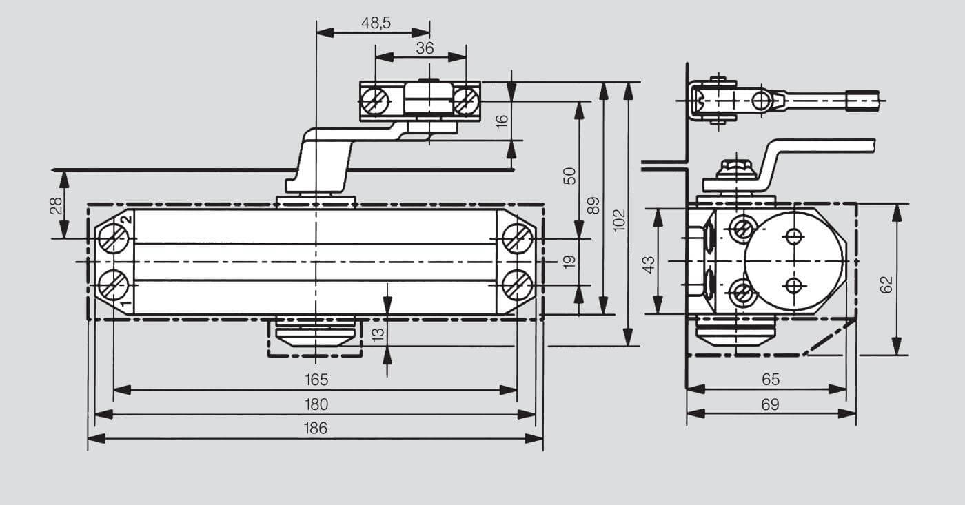 Доводчик дверной TS 77 ЕN2 серебро  (Dormakaba)