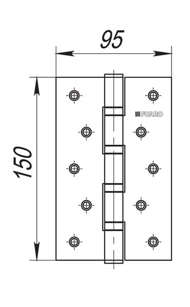 FUA Петля унив. 4ВВ 150х95х3 WAB (мат.бронза)